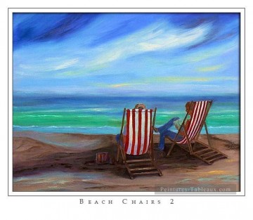 plage Tableau Peinture - chaises de plage